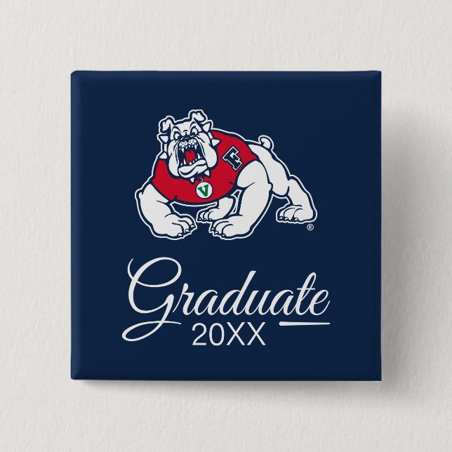 Fresno State Bulldog Graduation Button (Front)