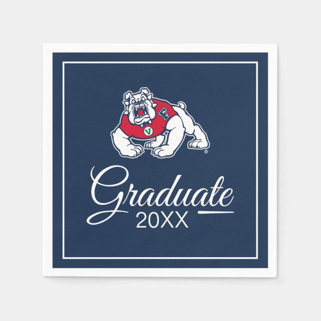 Fresno State Bulldog Graduation Napkins (Front)