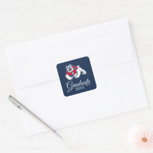 Fresno State Bulldog Graduation Square Sticker