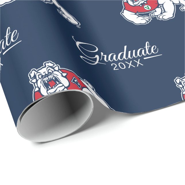 Fresno State Bulldog Graduation Wrapping Paper (Roll Corner)