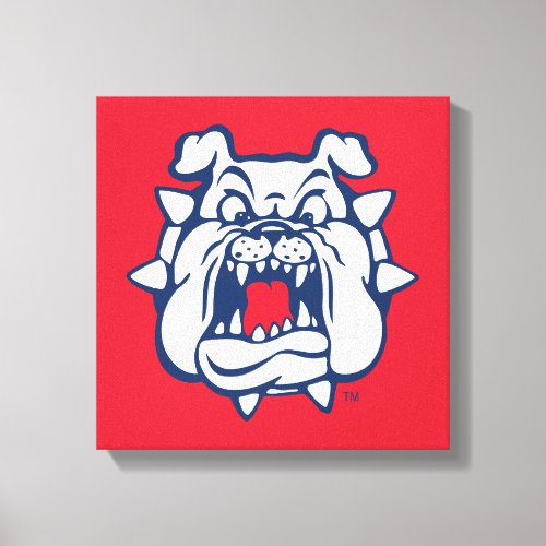Fresno State Bulldog Head Canvas Print