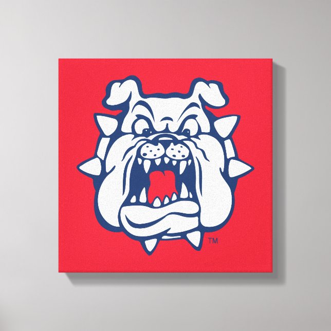 Fresno State Bulldog Head Canvas Print (Front)