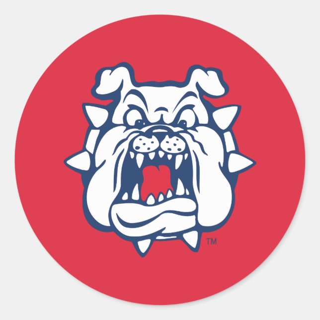 Fresno State Bulldog Head Classic Round Sticker (Front)
