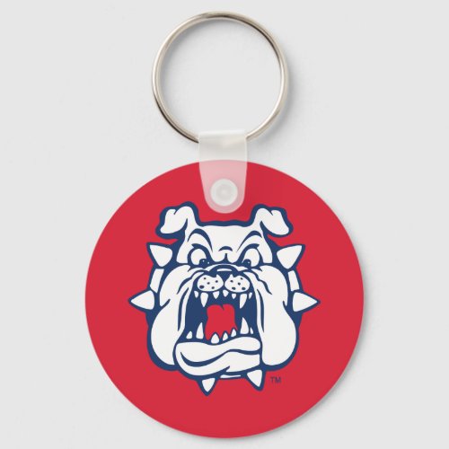 Fresno State Bulldog Head Keychain