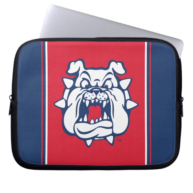 Fresno State Bulldog Head Laptop Sleeve (Front)