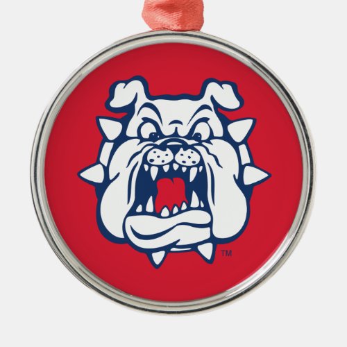 Fresno State Bulldog Head Metal Ornament