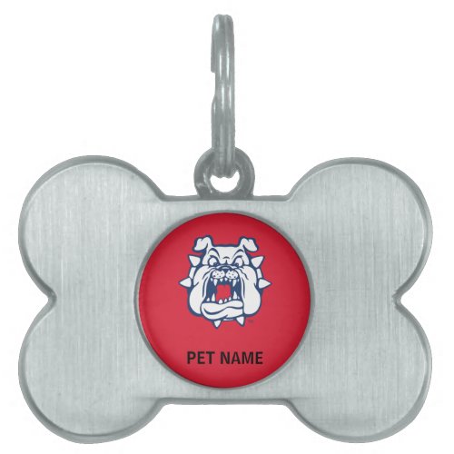 Fresno State Bulldog Head Pet ID Tag