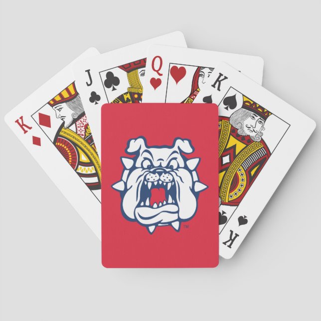 Fresno State Bulldog Head Poker Cards (Back)