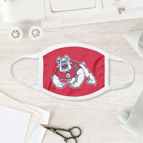 Fresno State Bulldog on Red Face Mask