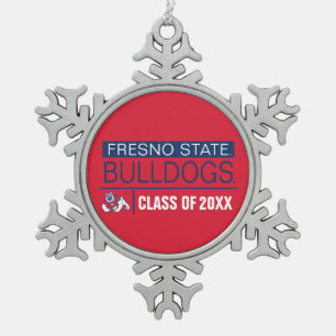 Fresno State Bulldogs Alumni Snowflake Pewter Christmas Ornament