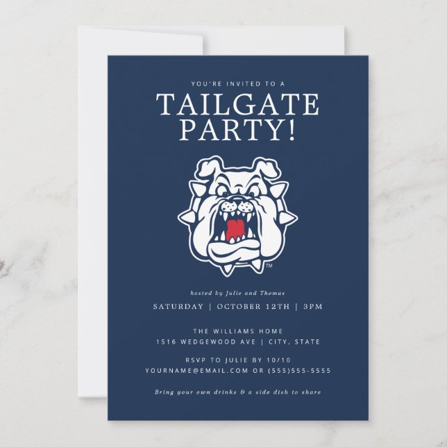 Fresno State College Football Tailgate Party Invitation (Front)