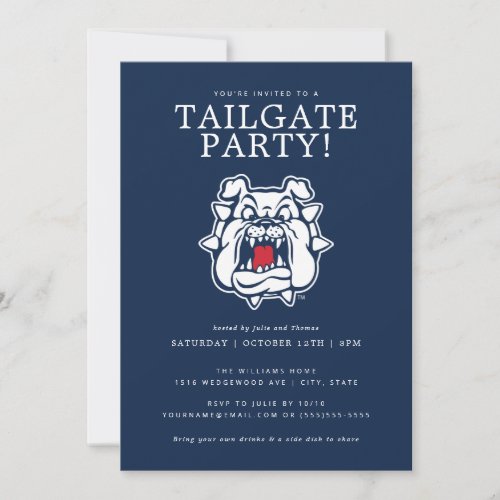 Fresno State College Football Tailgate Party Invitation