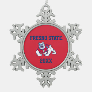 Fresno State Customize Your Sport Snowflake Pewter Christmas Ornament