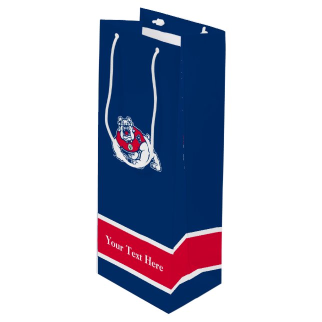 Fresno State Gift Bag - Bottle (Front Angled)