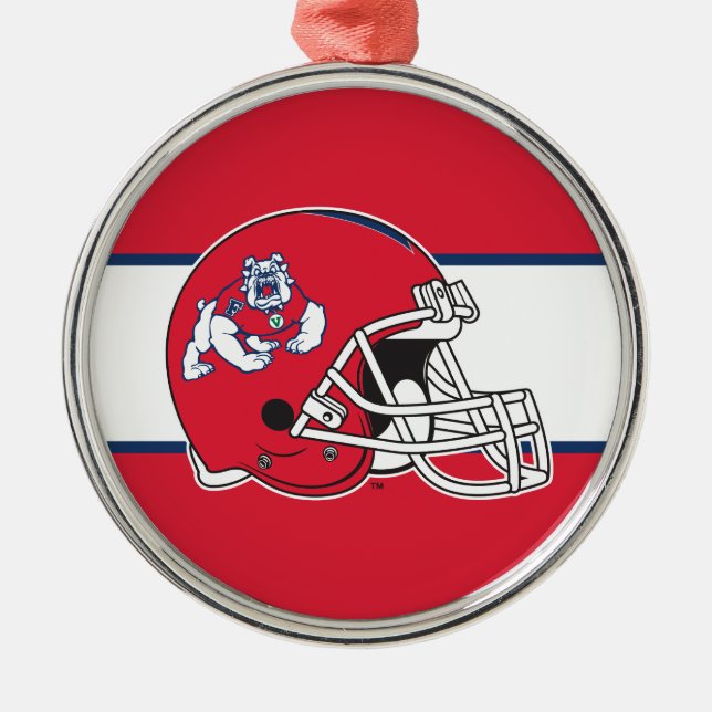 Fresno State Helmet Metal Ornament (Front)