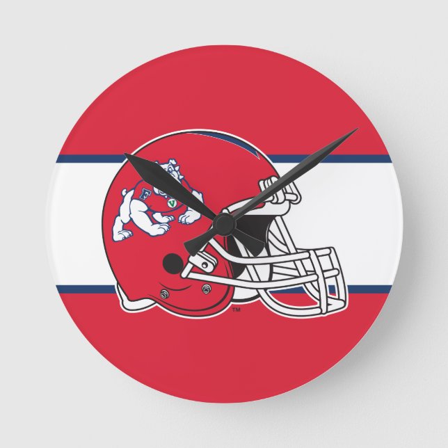 Fresno State Helmet Round Clock (Front)