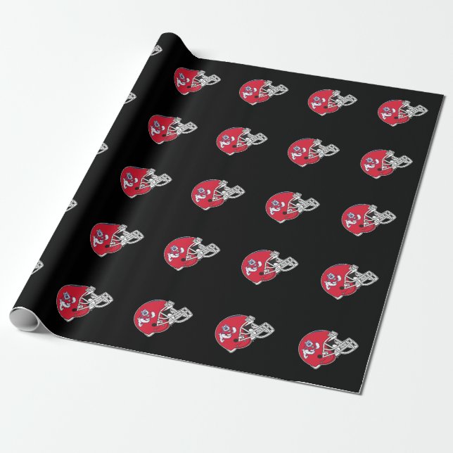 Fresno State Helmet Wrapping Paper (Unrolled)