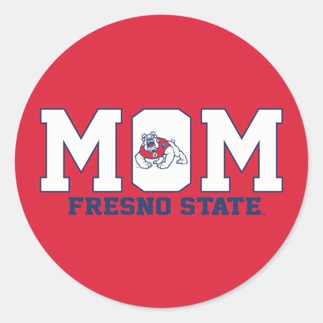 Fresno State Mom Classic Round Sticker (Front)