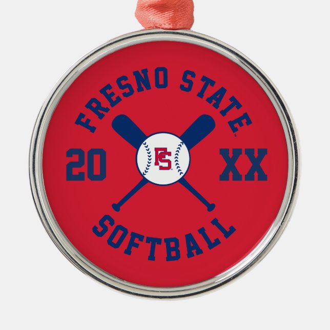 Fresno State Softball Metal Ornament (Front)