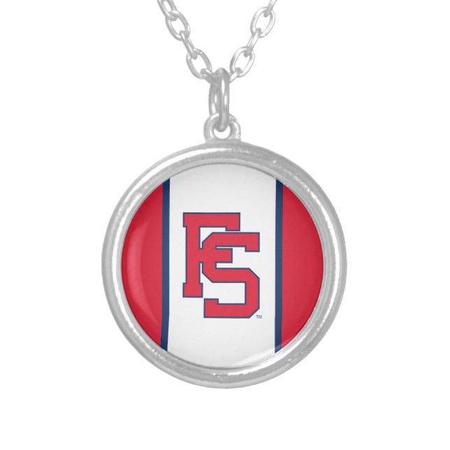 Fresno State Softball Silver Plated Necklace (Front)