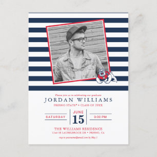 Fresno State Striped Graduation Announcement Postcard