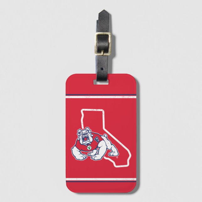 Fresno State | Vintage Bulldogs - California Luggage Tag (Front Vertical)