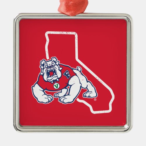 Fresno State  Vintage Bulldogs _ California Metal Ornament