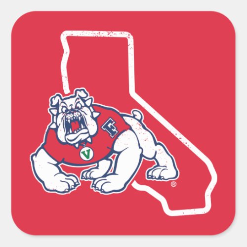 Fresno State  Vintage Bulldogs _ California Square Sticker