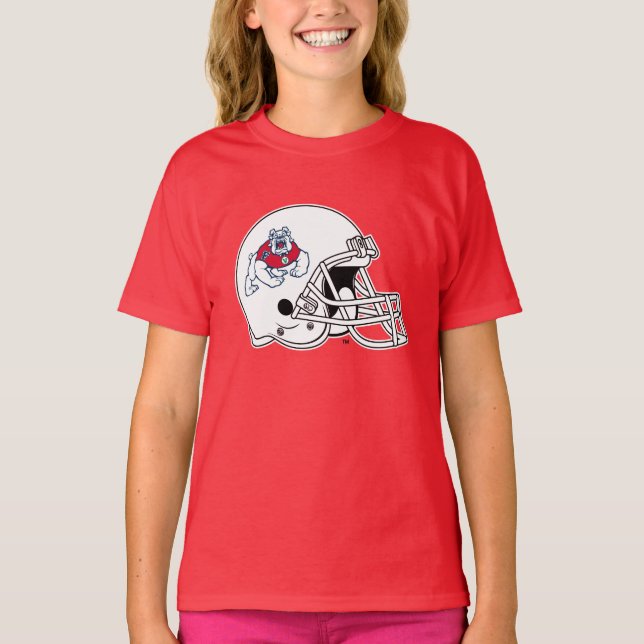 Fresno State | White Helmet T-Shirt (Front)