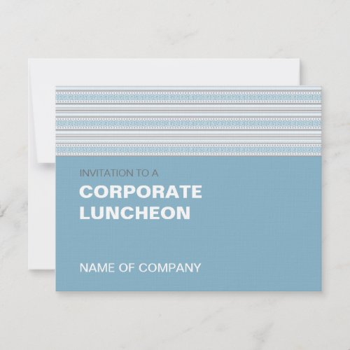 Fret Stripe Cornflower Corporate Luncheon Invitation