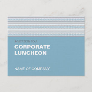 Fret Stripe Cornflower Corporate Luncheon Invitation