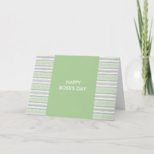 Fret Stripe Pistachio Happy Boss's Day Letterpress Thank You Card