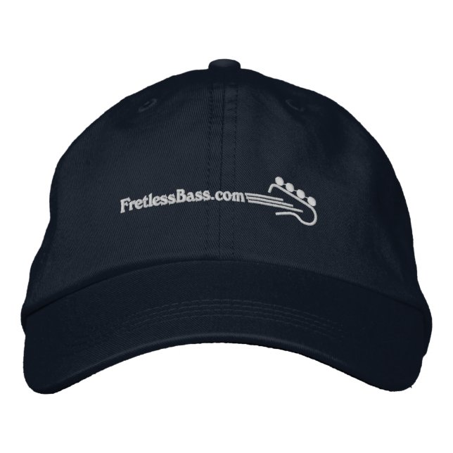 FretlessBass.com Logo Embroidered Baseball Cap (Front)