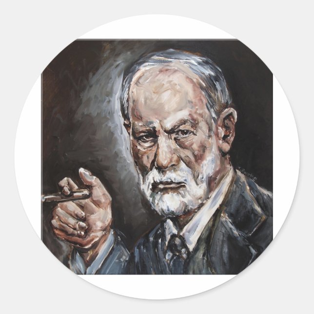 freud classic round sticker (Front)