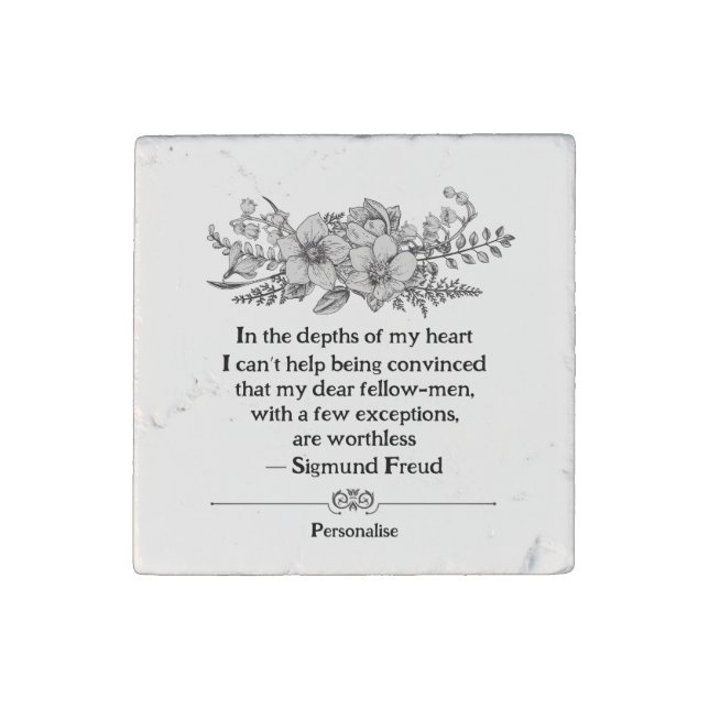 Freud Humorous Quote Blossom Flowers Personal  Stone Magnet (Front)