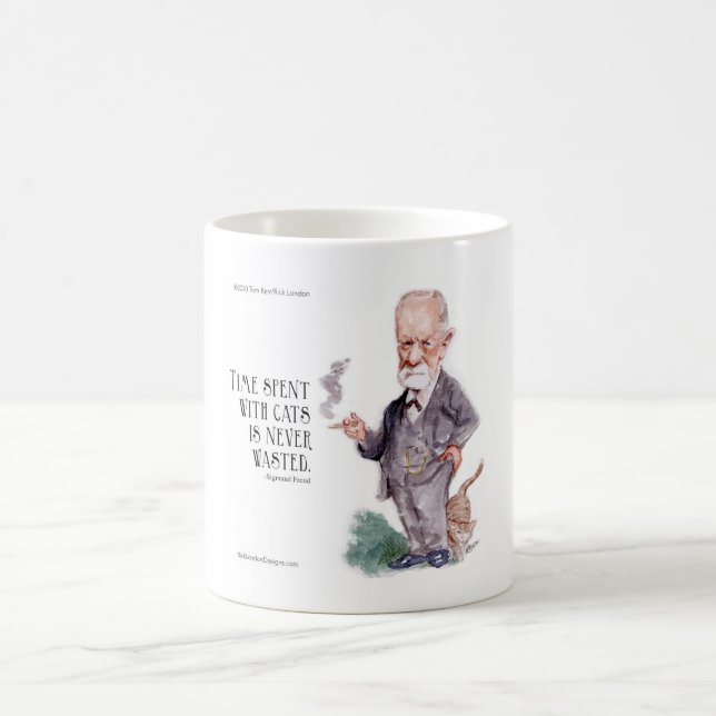 Freud & Quote About Cats Coffee Mug (Center)