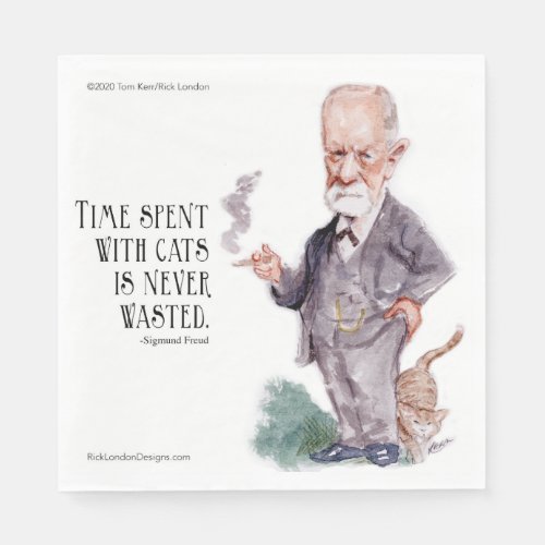 Freud  Quote About Cats Paper Napkins