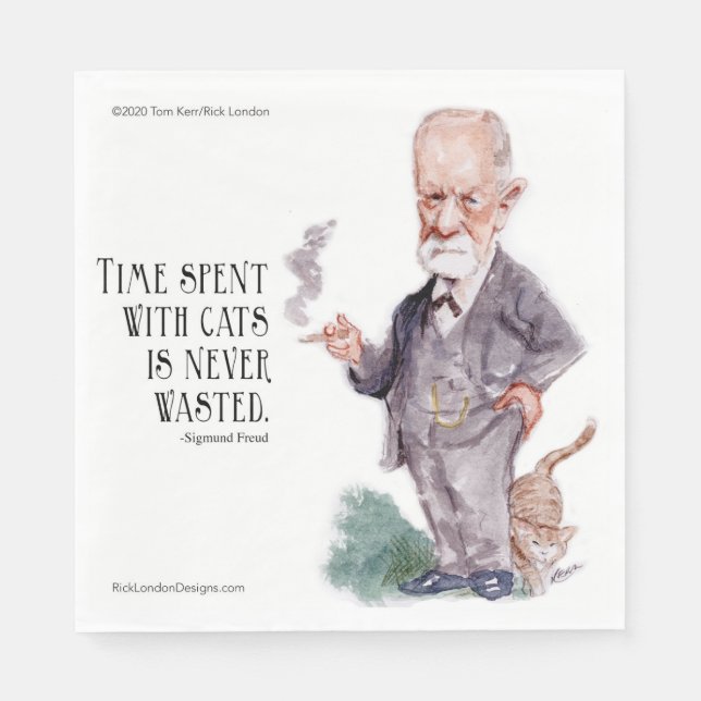 Freud & Quote About Cats Paper Napkins (Front)