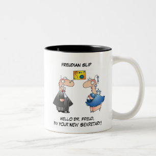 FREUDIAN SLIP by April McCallum Two-Tone Coffee Mug