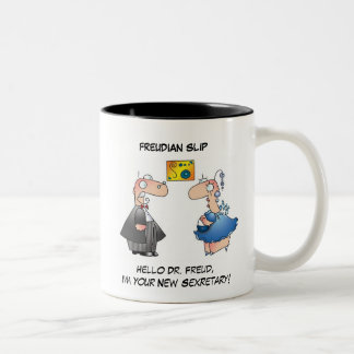 FREUDIAN SLIP by April McCallum Two-Tone Coffee Mug