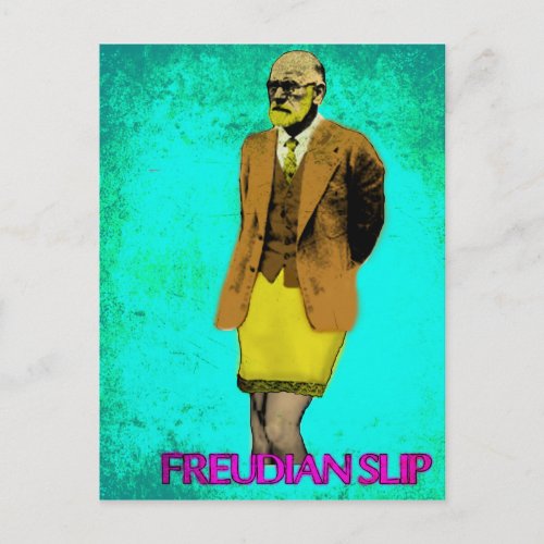 Freudian Slip Grunge Pop Art Meme Postcard
