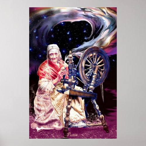 Freya at her Spinning Wheel by Portia St Luke Poster