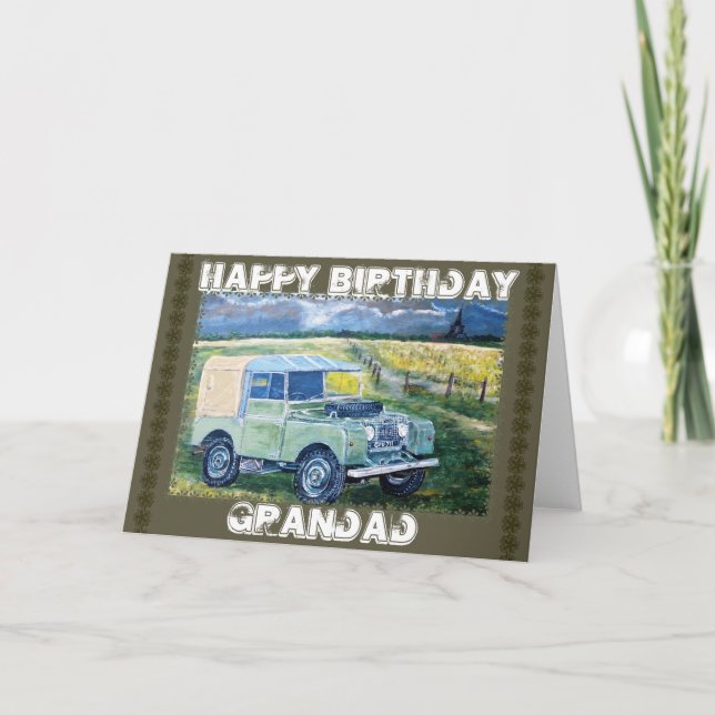 "FREYA" Birthday Greetings Card for Grandad. (Front)