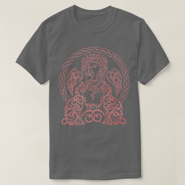 Freya Goddess Freyja Viking Norse Mythology Celtic T-Shirt (Design Front)