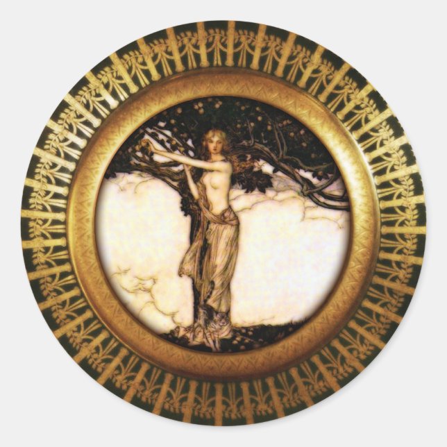 Freya Gold Classic Round Sticker (Front)