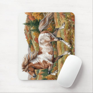 Freya Icelandic Horse in Autumn Forest Mouse Pad