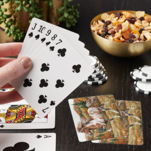 Freya Icelandic Horse in Autumn Forest Poker Cards