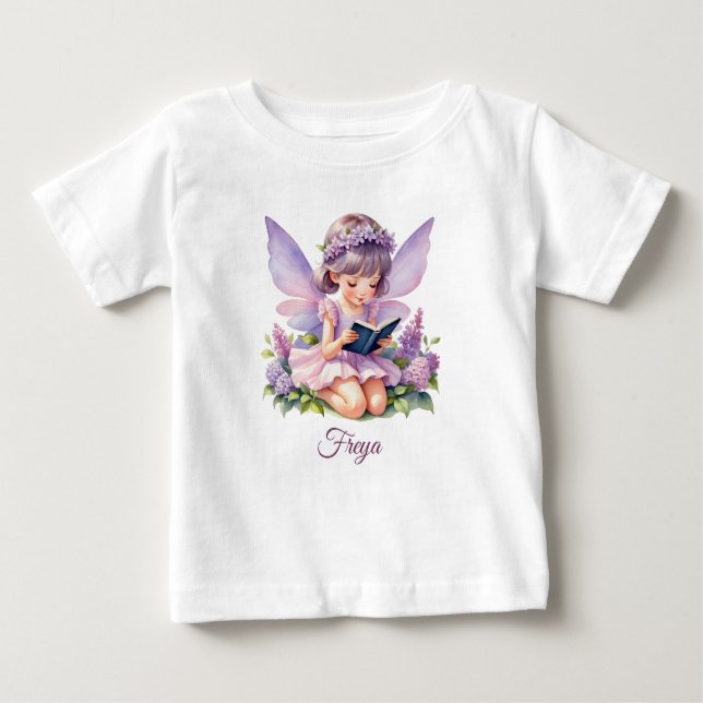 Freya Lilac Fairy Personalized Baby T-Shirt (Front)