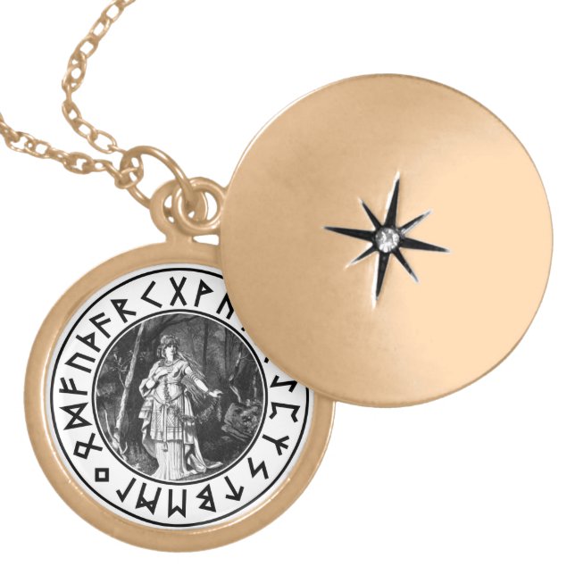 freya Shield Gold Plated Necklace (Front)