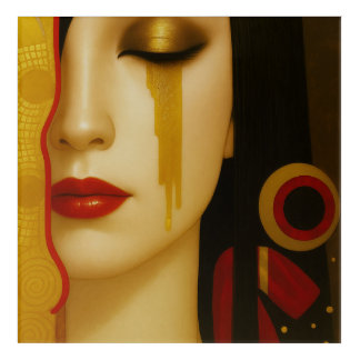 Freya's golden tears with dark hair acrylic print